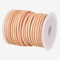 GENIQUE Real/Genuine Round Leather String Cord for Necklace, Bracelets, Jewelry, Kumihimo Braiding, DIY Projects (10 Metres) (3mm, Natural)
