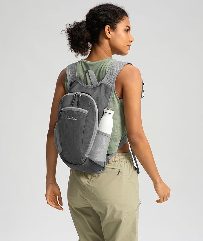 Uselike 10L Small Hiking Backpack Travel Daypack Lightweight Packable Back Pack for Women Men(Iron Grey)
