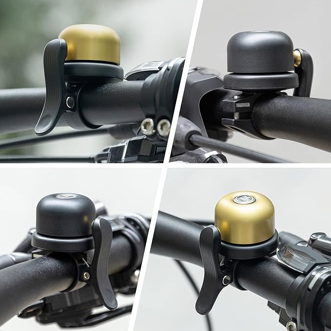ROCKBROS Bike Bell for Apple AirTag Hidden Bike Mount Bike AirTag Holder GPS Tracker Bike Bell Anti-Theft for Adults Suitable for 0.87''/22.2, 1''/25.4, 1.25''/31.8mm Diameter Handlebar