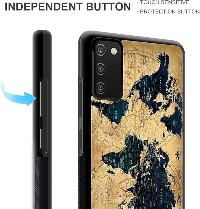 for Samsung Galaxy S20 FE Case, Brown World Map Pattern Graphic Design Girl Boy Soft Silicone Hard Acrylic Shock Protection for Samsung Galaxy S20 FE