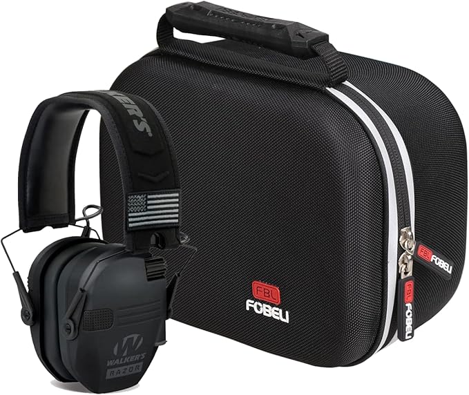 FBLFOBELI Hard Case for Walker's Razor Slim/Howard Leight Shooting Ear Protection Electronic Shooting Muffs Earmuff