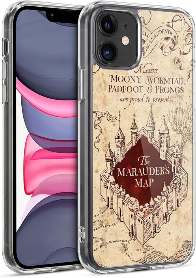 Head Case Designs Officially Licensed Harry Potter The Marauder's Map Prisoner of Azkaban II Gel Case [Military Grade Protection] Compatible with Apple iPhone 11 and Compatible with MagSafe