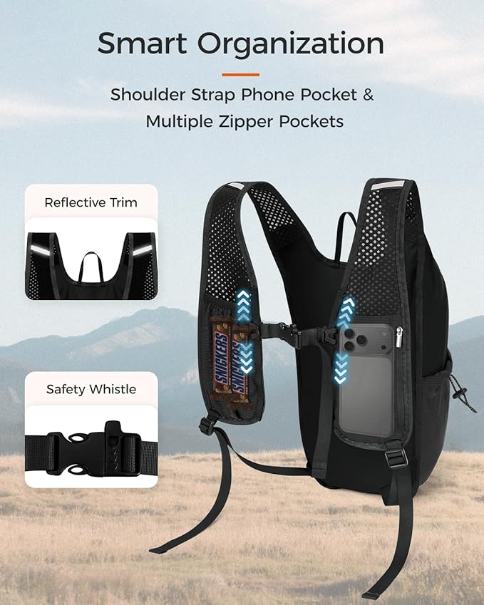 ECOHUB 15L Lightweight Packable Hiking Backpack for Travel, Small Daypack with Chest Strap & Phone Pocket, Water Resistant Foldable Backpack for Men Women