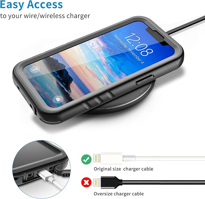 SPORTLINK for iPhone 13 Mini Waterproof Case - Full Body Shockproof Dustproof Phone Screen Protector Rugged Waterproof Case for iPhone 13 Mini 5.4 Inches Black