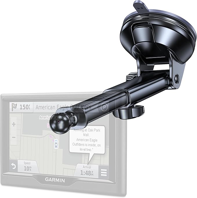 GPS Suction Cup Mount for Garmin GPS Mount【Strong suction】Replacement GPS Dash Mount 17mm Ball Mount Long Dashboard Windshield Car Holder for Garmin Nuvi Drive Dezl RV Driveassist,GPS Holder for Truck