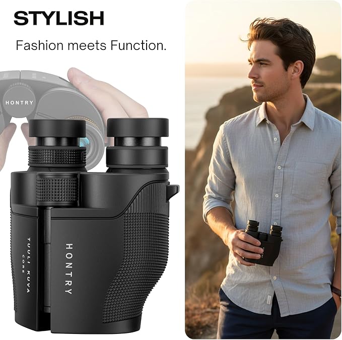 Hontry Binoculars for Adults and Kids, 12x25 Compact Binoculars for Bird Watching, Travel, Concerts, Hunting and Crusie Ship