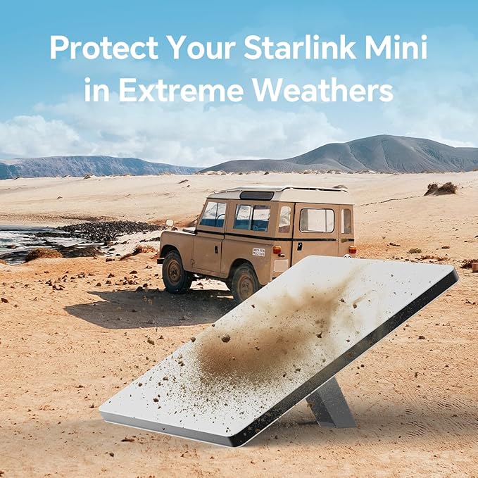 Starlink Mini Silicone Cover, Protective Case for Starlink Mini Satellite Dish, Protection Anti-Drop, Shockproof, Waterproof, Everyday Tear for Outdoor, Easy to Install (Off White)