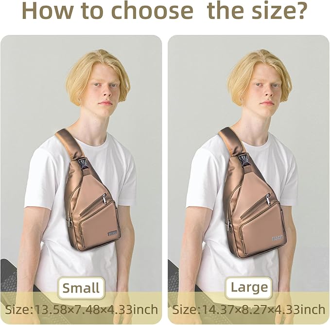 AMJ Crossbody Sling Bag Men Women, Casual Shoulder Backpack, Chest Daypack Satchel for Hiking Travel