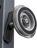 BLAUBECK Magnetic Gym Phone Holder for MagSafe & Android | Carbon Fiber Face + Transparent Acrylic Disc | Ball Joint 360° Mount for Squat Racks, Golf Carts & Metal Equipment | Metal Ring Included