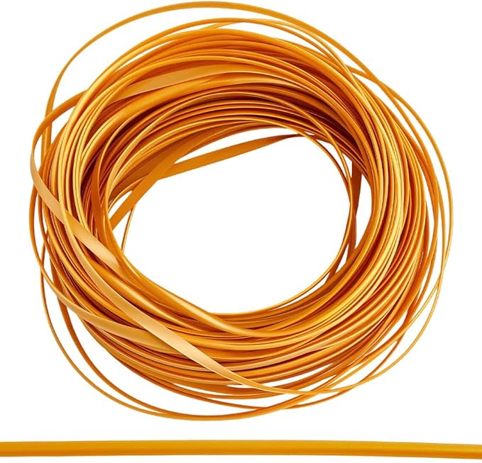 GORGECRAFT 30m*5mm Rattan Weaving Wicker Basket Wicker Repair Kit Orange Synthetic Rattan Roll Flat Cord Webbing Basket Weave Patio Chair Sofas Repair Supplies for Lawn Furniture Garden