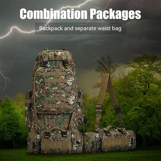 100L Camping Hiking Backpack,Molle military Tactical rucksack backpack,Waterproof Lightweight Hiking Backpack