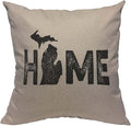 TKS MITLAN Michigan Home State Pillow Covers 18 x 18 Inch Map Home America Artistic Font Contour Border Geography Rustic Linen Throw Pillow Covers 18x18 Inch for Sofa Couch Decoration