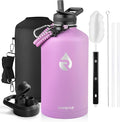 RAYMYLO One Gallon Water Bottle Insulated, Triple Walled Vacuum Stainless Steel (Cold for 48 Hrs), Leak Proof & Non-BPA, Large Water Flask Jug with Paracord Handle & Straw Spout Lids
