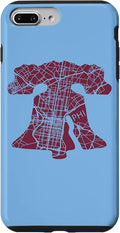 Philadelphia Street Map Liberty Bell Vintage Maroon Philly Case for iPhone 7 Plus/8 Plus