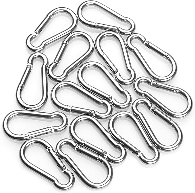 30 Pack 2 Inch Small Carabiner Clip Heavy Duty Spring Snap Hook M5 Stainless Steel Bulk Mini Locking Carabiner Clips for Key Hiking Camping Fishing Outdoor and Gym