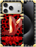for iPhone 17 Pro Case Luxury Golden Decoration for Girl Women Soft TPU Shockproof Protective Hard PC Back for iPhone 17 Pro Crazy Pattern Elegant High Heels