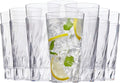 US Acrylic Palmetto [Set of 16] 20 ounce Plastic Stackable Water Tumblers in Clear, Lightweight Value Set of Drinking Cups, Reusable, BPA-free, Made in the USA, Top-rack Dishwasher Safe