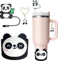 Silicone Boot for Stanley 40oz Tumbler, Panda Straw Cover Bottom Protector Suitable Stanley,Hydro Flask,Simple Moderm,Owala,Yeti