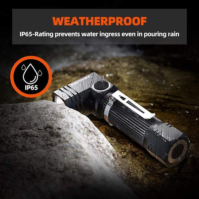 NICRON Flashlight, N7 600 Lumens Tactical Flashlight 2 Pack, 90 Degree Ip65 Waterproof Led Mini Flashlight 4 Modes- Best High Lumens are for Camping, Outdoor, Hiking （Not Including Batteries） Gift