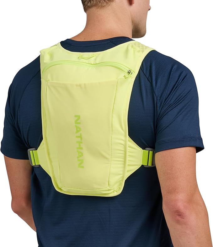 Nathan QuickStart Hydration Pack Vest with Bladder or flasks, Storage Pockets, Breathable Moisture-Wicking Fabric, Adjustable Straps for Running, Hiking, Walking, Marathons, Obstacle Races