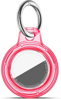 for Apple AirTag 2nd & 1st Gen, Waterproof Case for AirTag Holder Keychain,GPS Tracker Cover for Dog,Car Key,Luggage-E46-Clear Red