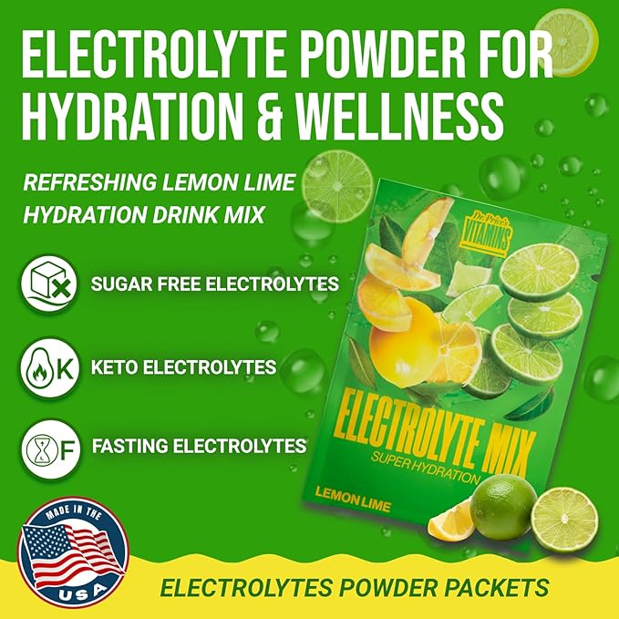 Dr. Price’s Electrolytes Powder Packets – Lemon Lime, 30 Packs | Sugar Free Electrolytes | Hydration Drink Mix, 72+ Trace Minerals, Manganese | Keto Electrolytes, Vegan, Doctor-Formulated, Made in USA