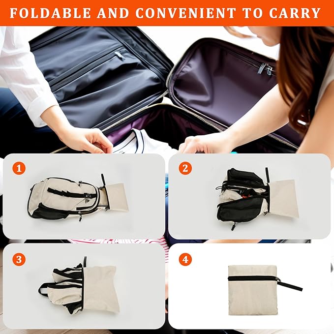 15L Small Hiking Backpack Foldable Ultralight Trekking Camping Outdoors Backpack for Women Men (beige)