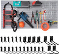 FRAYSCENT Slat Wall Paneling Garage Slat Wall Storage Systems Slatwall Panels Power Tool Organizer Wall Mount, PVC Garage Storage & Organization Products Slate Board (Grey, 4ft x 8ft with 26 Hooks)