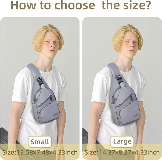 AMJ Crossbody Sling Bag Men Women, Casual Shoulder Backpack, Chest Daypack Satchel for Hiking Travel