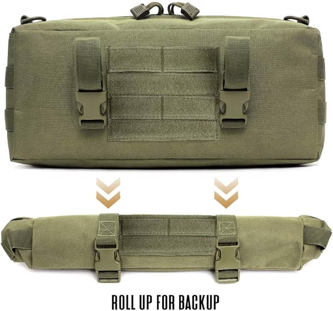 WYNEX Large Molle Pouch, Tactical Molle Bag Vertical Admin Pouch, Modular Utility Pouch Increment Side Pouch for Tactical Backpack Molle Rucksack Attachment, with Shoulder Strap For Use as Sling Bag