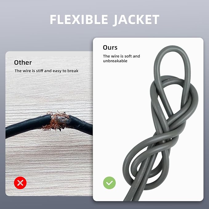 EP 15 Ft Outdoor Extension Cord - 16/3 SJTW Gray Electrical Cable with 3 Prong Grounded Plug