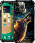 for iPhone 12 Pro Max Case, Star Cave Hungry Wolf Pattern Graphic Design Girl Boy Soft Silicone Hard Acrylic Shock Protection for iPhone 12 Pro Max