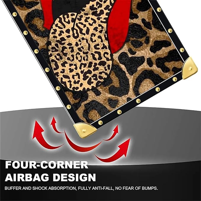 for iPhone 17 Pro Case Luxury Golden Decoration for Girl Women Soft TPU Shockproof Protective Hard PC Back for iPhone 17 Pro Crazy Pattern Brown Leopard Print Mouth