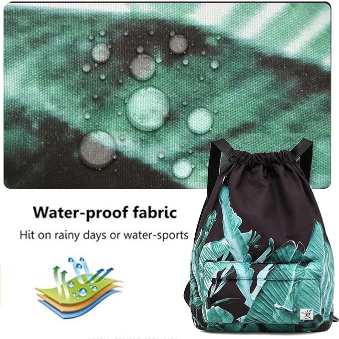 Waterproof Drawstring Bag, Gym Bag Sackpack Sports Beach Backpack for Men Women