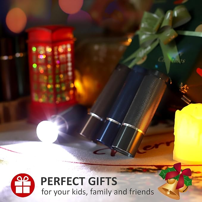 FASTPRO 12-Pack Flashlights Set, Aluminum LED Flashlights with AAA Batteries Included & Pre-Installed, Super Bright 100 Lumen Flashlight for Party Favors, Holiday Gifts, Camping, Hurricane Supplies