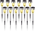 Dream Master Solar Lights Outdoor Waterproof, Stainless Steel LED Landscape Lighting, Solar Garden Lights, Outdoor Christmas Decorations for Yard, Pathway, Walkway, Patio, Lawn - 12Pack(Warm White)