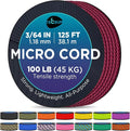 TECEUM Micro Paracord – 1.18 mm X 125 ft – Micro Utility Cord – Thin Braided Paracord Rope – Best for Crafting, DIY Projects, Fishing, Camping – Wind Chime Replacement – Survival Strong String