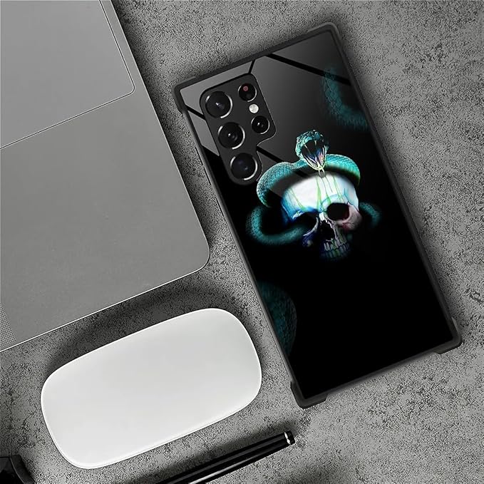 for Samsung Galaxy S23 Ultra Case, Skeleton Winding Snake Pattern Graphic Design Girl Boy Soft Silicone Hard Acrylic Shock Protection for Samsung Galaxy S23 Ultra