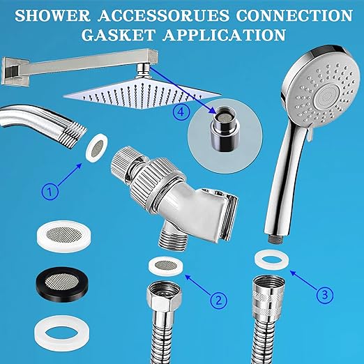 ZDBB 129 PCS Garden Hose Washers Shower Head Gaskets with Screen Filter,Silicone Rubber Washer for 3/4,1/2 Inch Water Fittings Plumbing Shower Hose Splitter Washing Machine Rv Faucet
