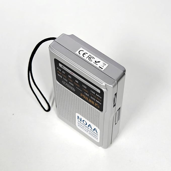 PRUNUS J161 NOAA Weather Radio AM FM, Battery Operated Radio for Power Outages, Transistor Radio with Best Reception,Stereo Earphone Jack, for Emergency,Hurricane, Storm, Running, Walking,Home