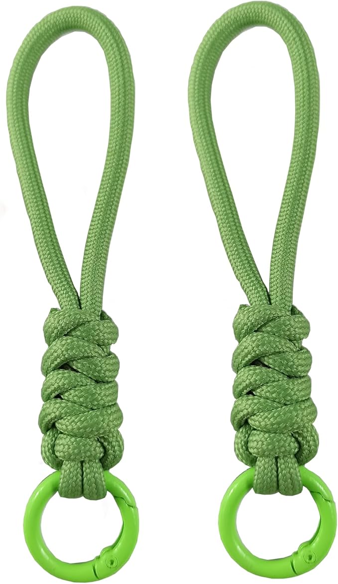 Colorful Braided Paracord Keychain, 12cm Length, Multi-Color Pack with Ring, Decorative Woven Rope Strap