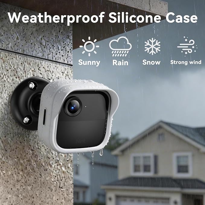 Silicone Case Cover for Blink Outdoor 4/2K+, Weatherproof Silicone Cover Skin Provides Full Camera Protection, for All-New Blink Outdoor 4/2K+ Home Security Camera (White)