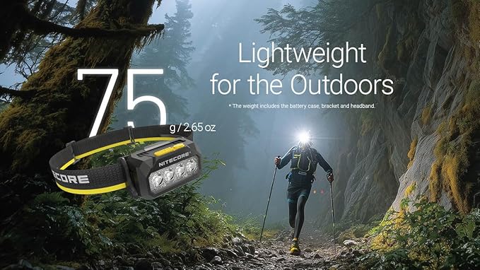 Nitecore HA27 UHE Headlamp, 800 Lumens High CRI with 3 Color Temperatures, USB-C Rechargeable & AAA Compatible, Lightweight Waterproof for Camping, Hiking & Running