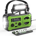 NITIGO Emergency Weather Radio 37000mWh Solar Hank Crank Radio USB Charged with NOAA/AM/FM, Flashlight, Reading Light, SOS Alarm for Emergency Kit for Indoor Outdoor Power Outage Survival Essentials