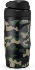 Fijinhom 16 oz Insulated Water Bottle,Stainless Steel Sports Water Bottle with Straw, Double Wall Vacuum Leak Proof, Cold for 24 Hours, BPA Free for Travel, Sport, Outdoor, Camouflage color