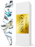 Genesis Mezuzah for Door – Modern Acrylic Mezuzah Case Without Kosher Scroll – Handmade in Canada Judaica Gift, Weatherproof, Jewish Artisan Design, Clear Case (Map, White Marble)