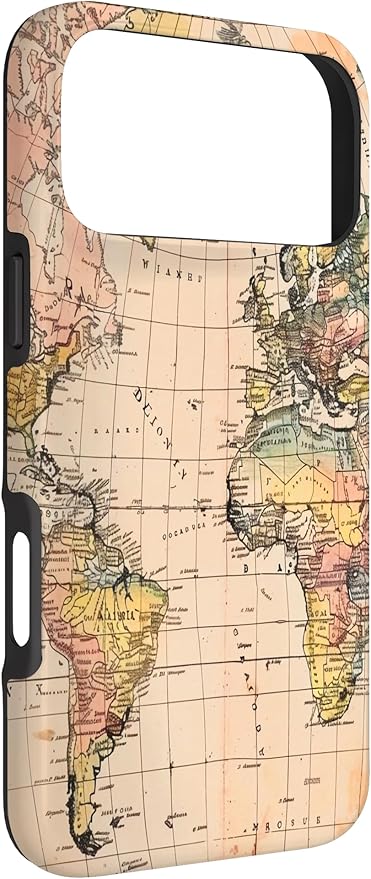World Map,Old Map of The World Case for iPhone 17 Pro Max
