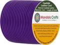 Mandala Crafts Round Genuine Purple Leather Cord for Jewelry Making – 1mm Cowhide Leather Rope String Lace for Kumihimo – 20 Yards Cowhide Craft Cording Spool