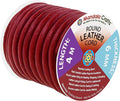 Mandala Crafts Round Genuine Burgundy Leather Cord for Jewelry Making – 6mm Cowhide Leather Rope String Lace for Kumihimo – 4.4 Yards Cowhide Craft Cording Spool