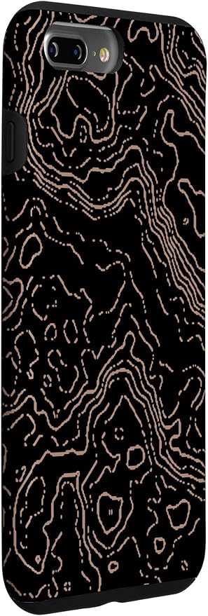 Topography Black & Brown Abstract Pattern Topographic Map Case for iPhone 7 Plus/8 Plus